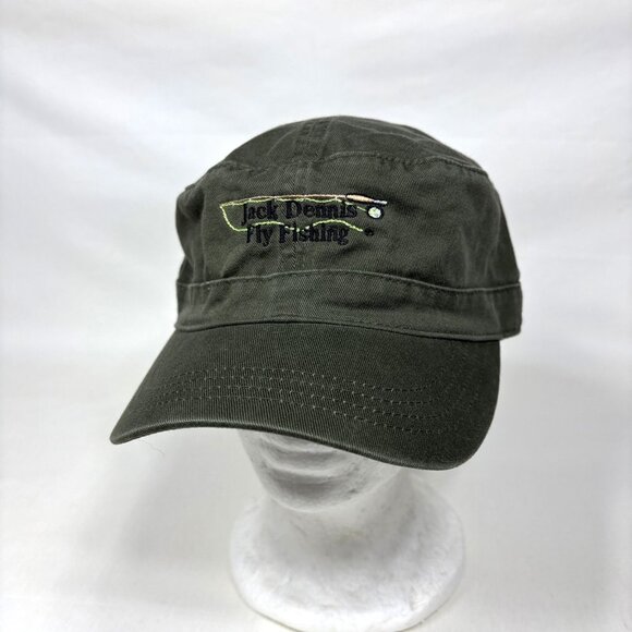 Simms Fishing Jack Dennis Fly Fishing Wyoming Green Strapback Cadet Cap Hat - Picture 1 of 7